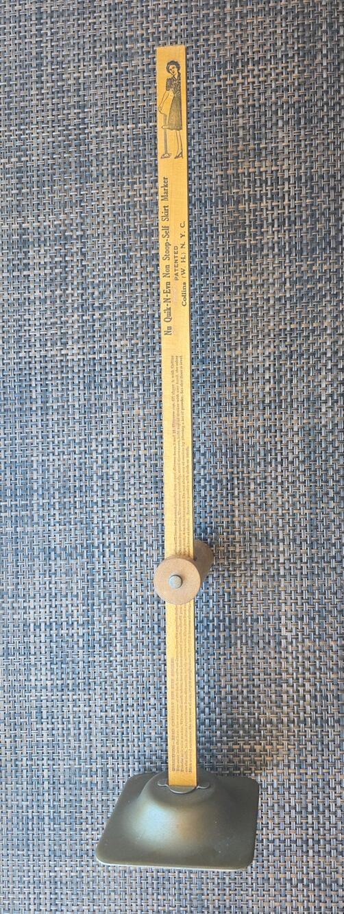 Antique Rare Collins ' Anti Back Ache Skirt Marker  Dress Hem Marker